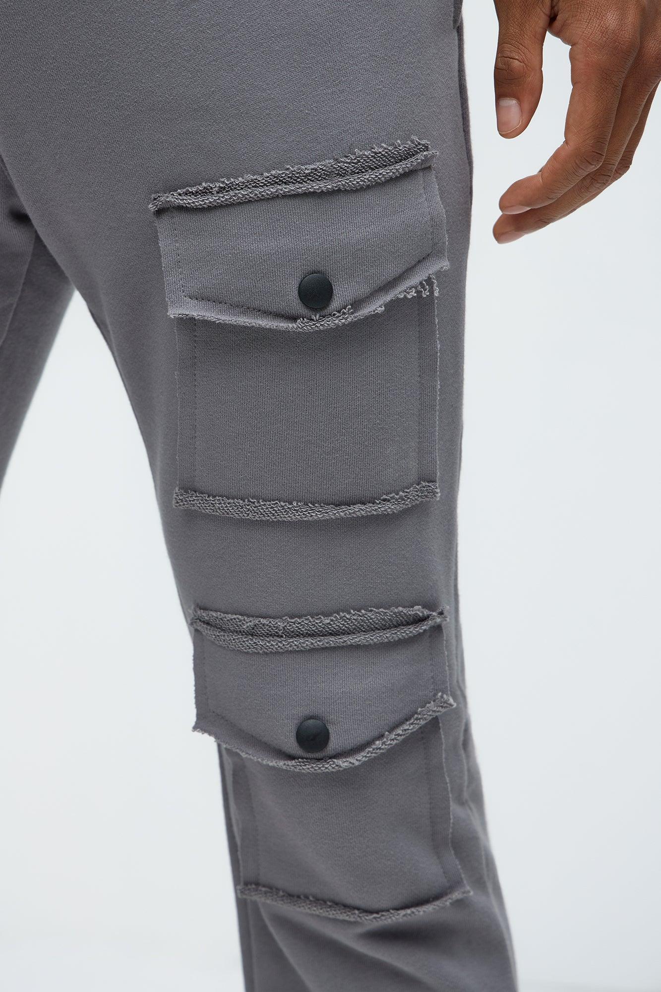 Extra Cargo Flared Sweatpants - Grey Product Image