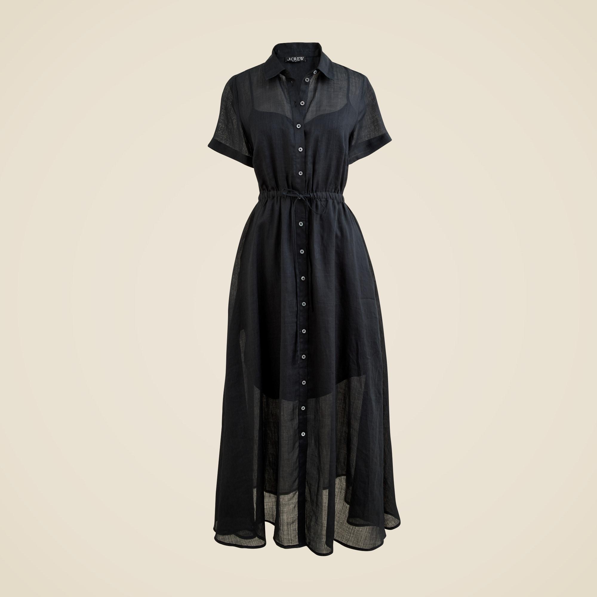 Cerise shirtdress in ramie Product Image