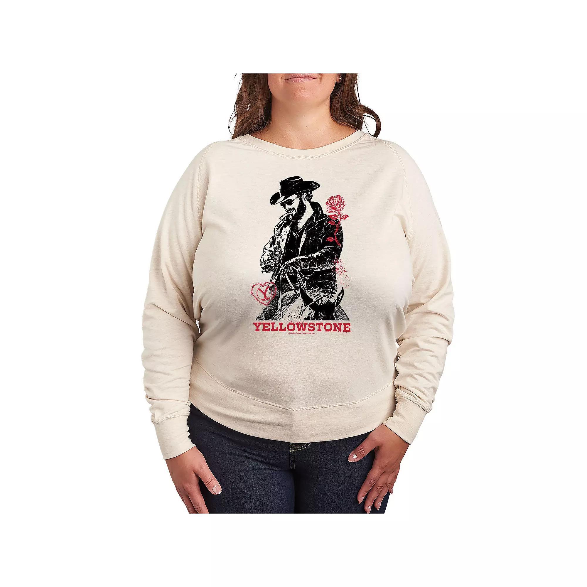 Plus Size Yellowstone Love Rip French Terry Long Sleeve Tee, Womens Product Image