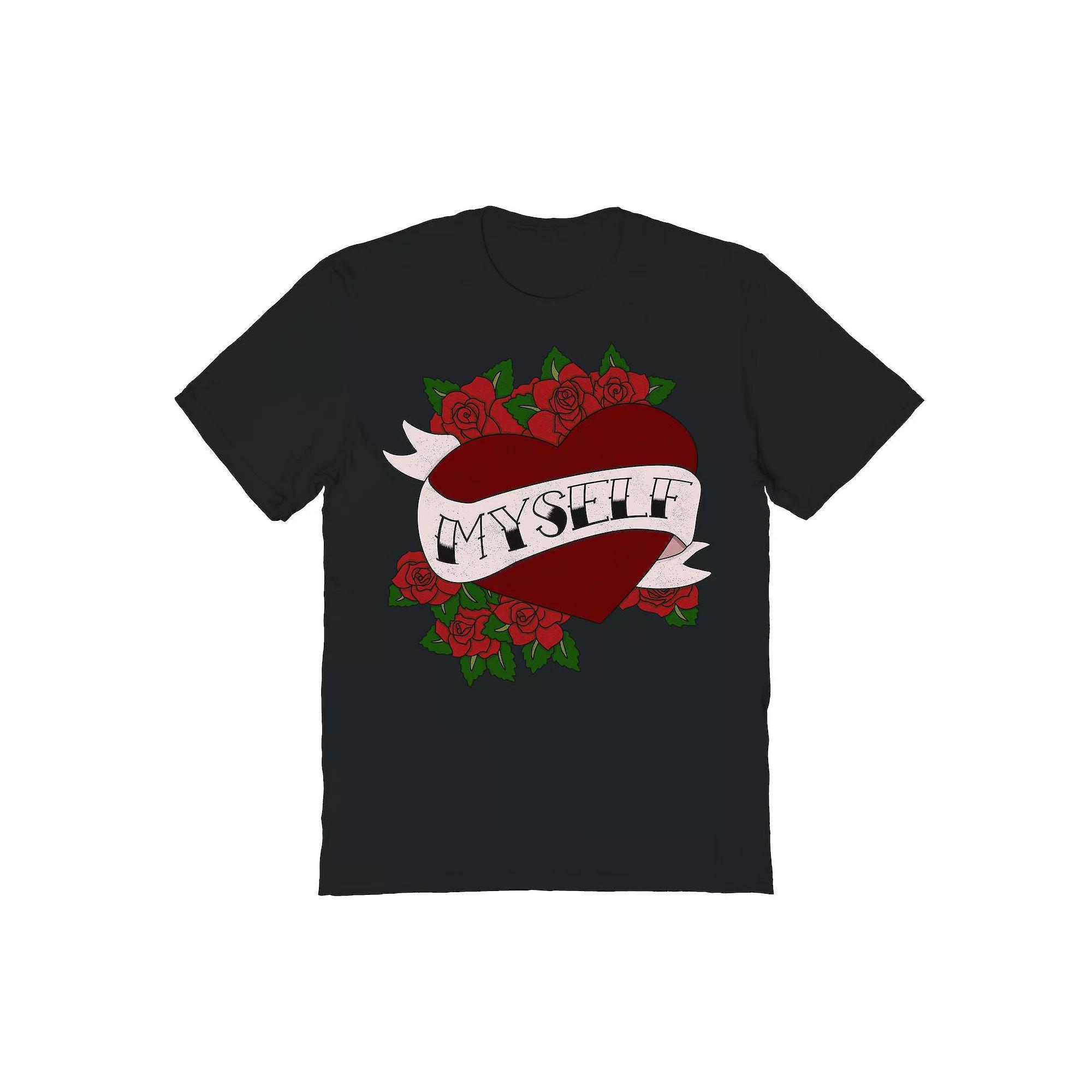Men's Self Valentines Valentine's Graphic Tee, Size: Large, Black Product Image