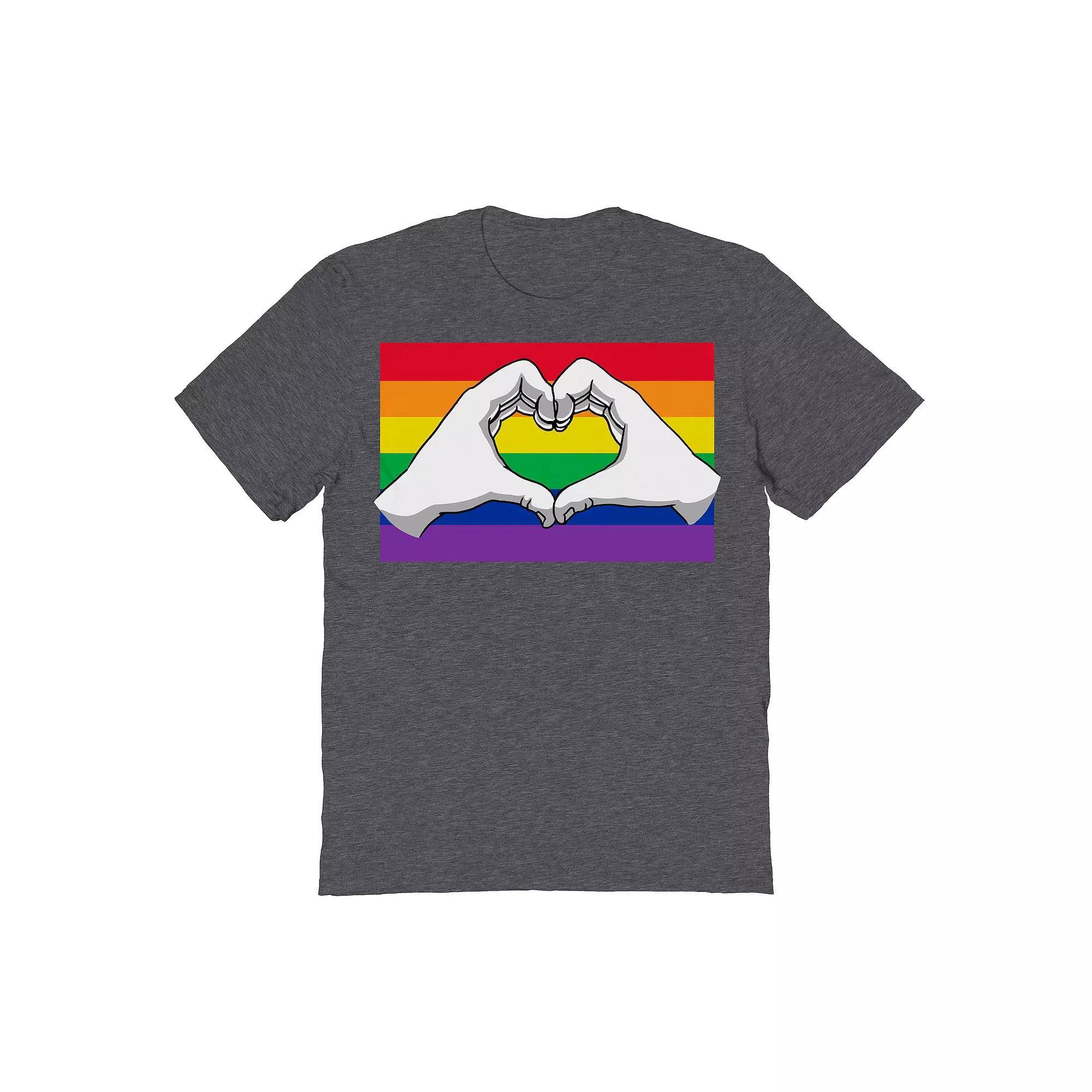 Men's COLAB89 by Threadless Pride Love Hands Pride Graphic Tee, Size: XXL, Dark Grey Product Image