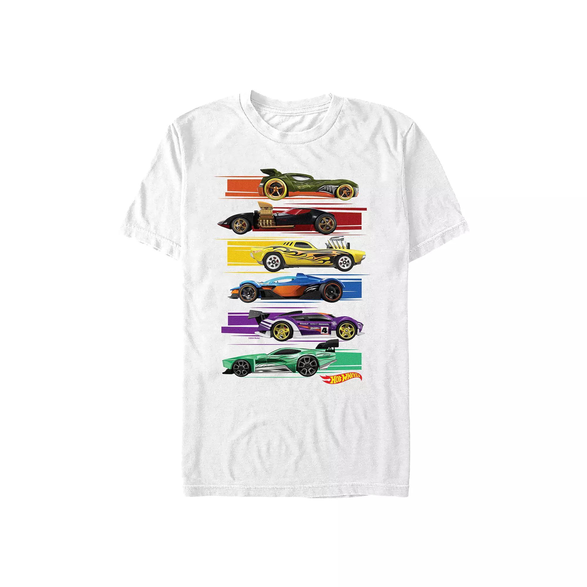 Men's Hot Wheels Rainbow Racers Profiles Graphic Tee, Size: XL, White Product Image