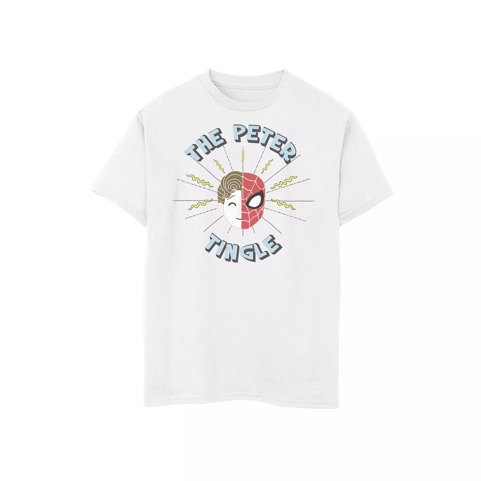 Boys 8-20 Marvel Spider-Man Far From Home The Peter Tingle Head Shot Graphic Tee, Boy's, Size: Medium, White Product Image
