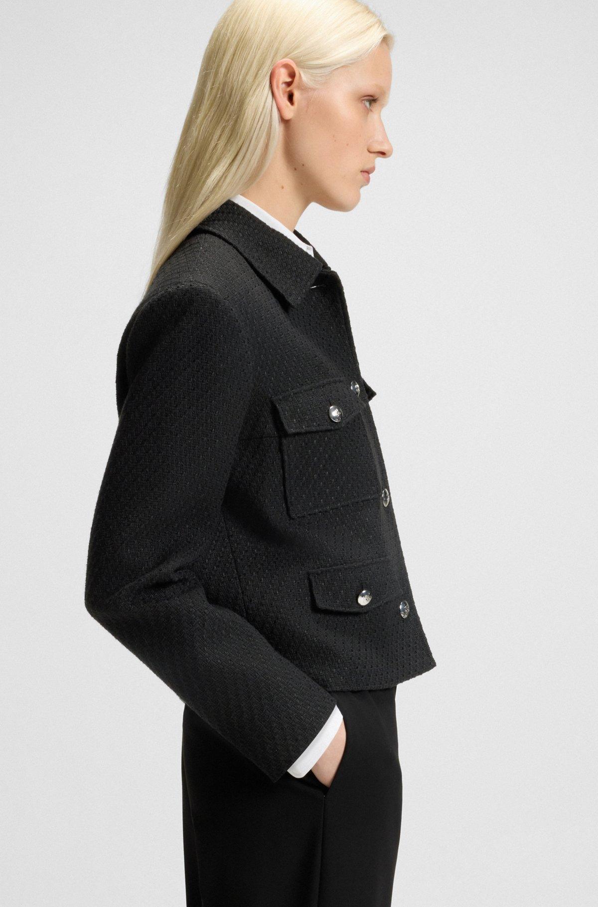 HUGO - Regular-fit blazer in soft bouclé - Patterned Product Image