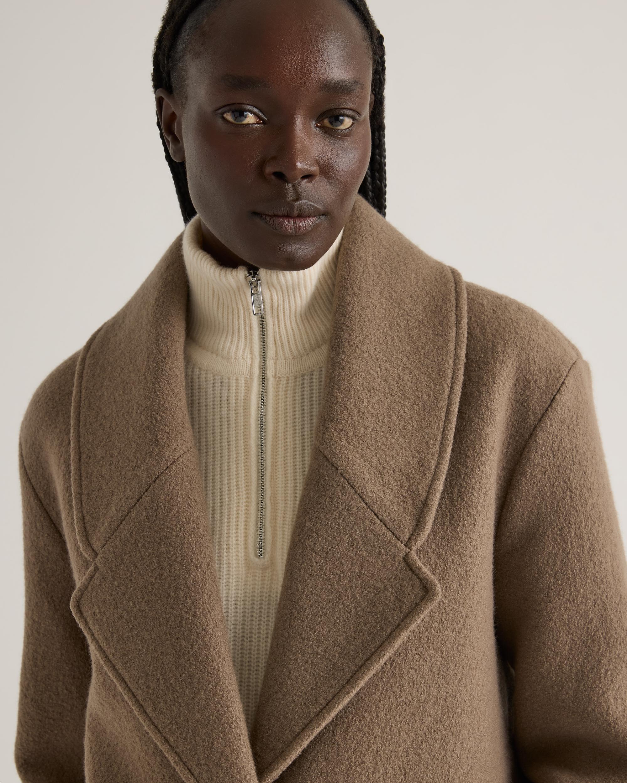Quince | Women's 100% Merino Wool Shawl Collar Long Coat Product Image