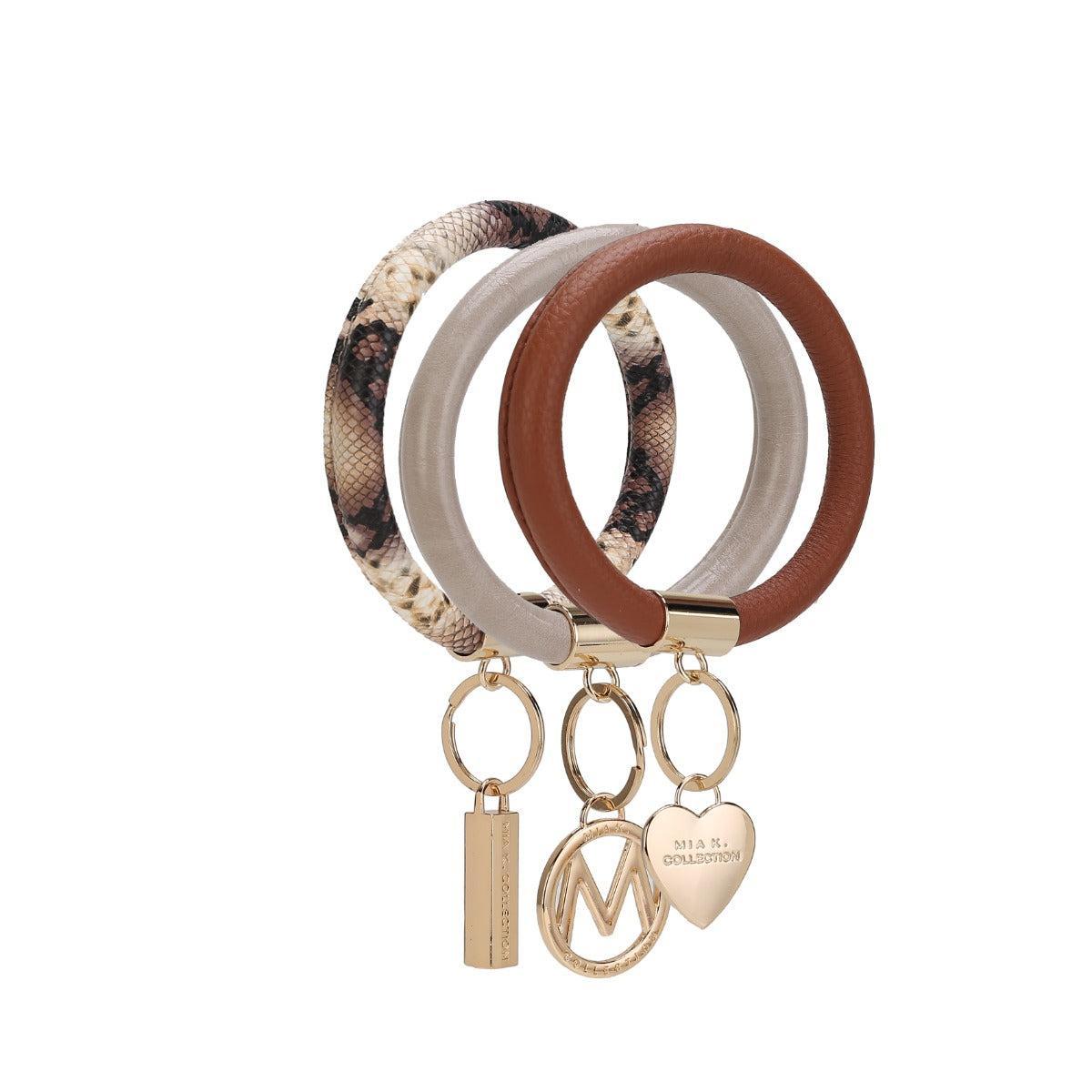 MKF Collection Women's Jasmine Bangle Bracelet Keyring Set Female Product Image