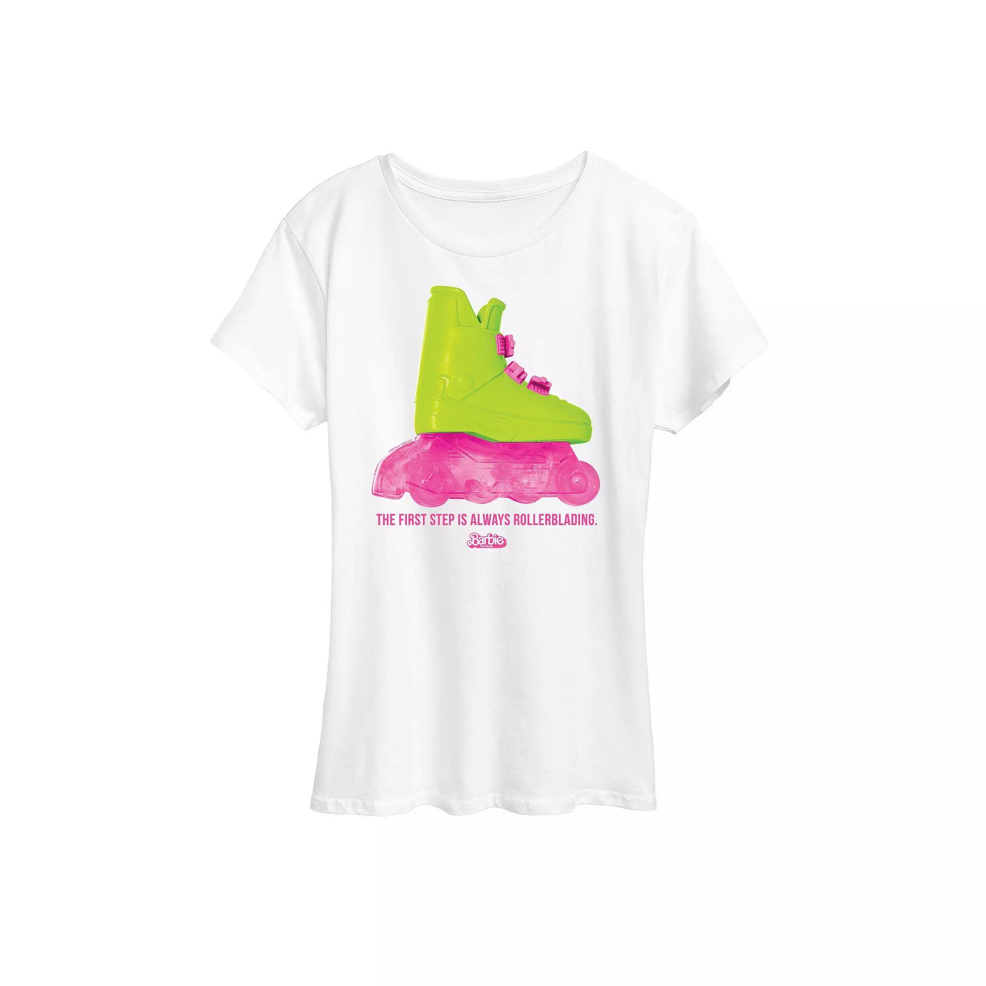 Plus Size Barbie The Movie Rollerblading Barbie Graphic Tee, Womens Product Image