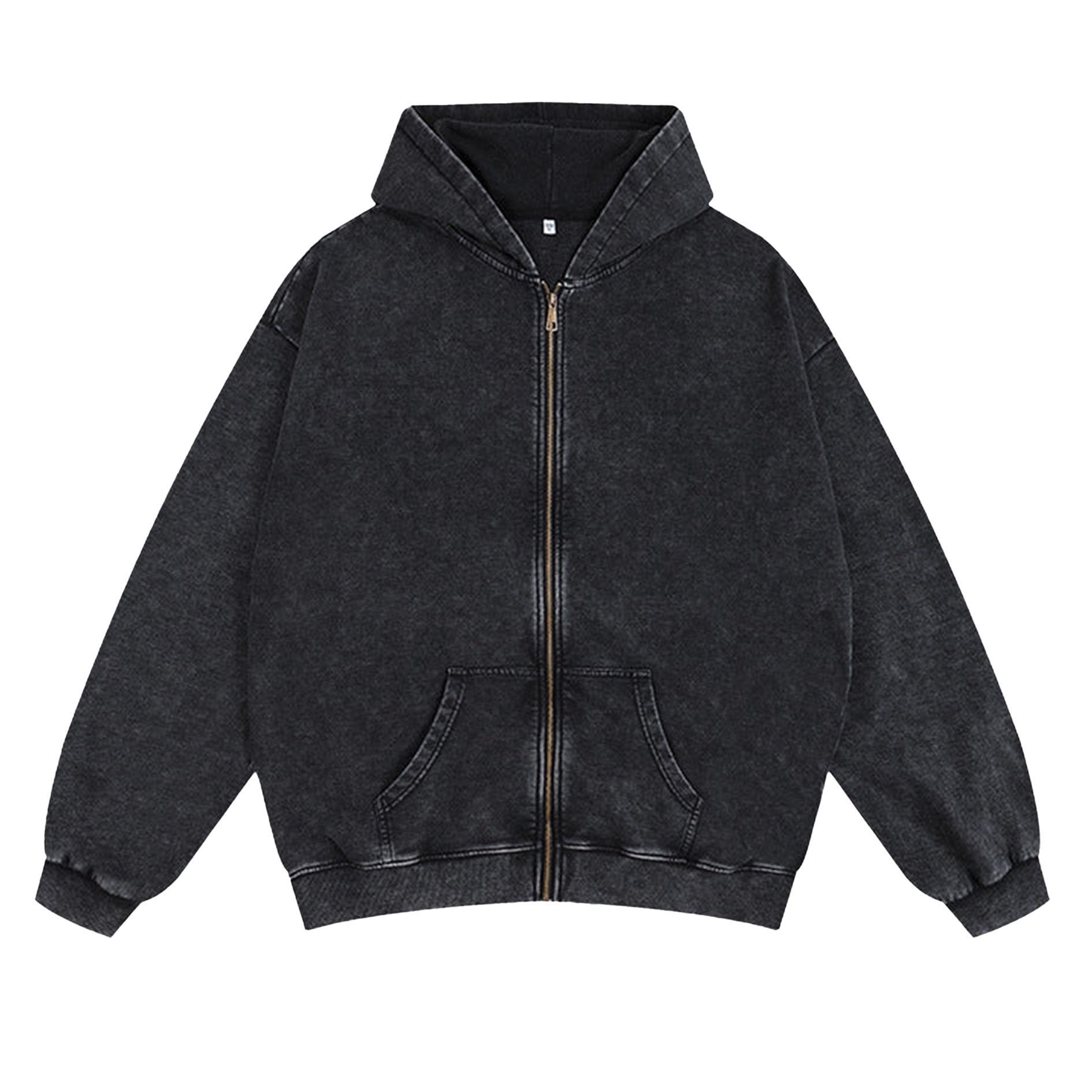 Sopula Essential Washed Cotton Zip-Up Hoodie Product Image