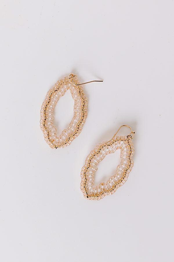 Show Stopper Beaded Earrings in Champagne Product Image
