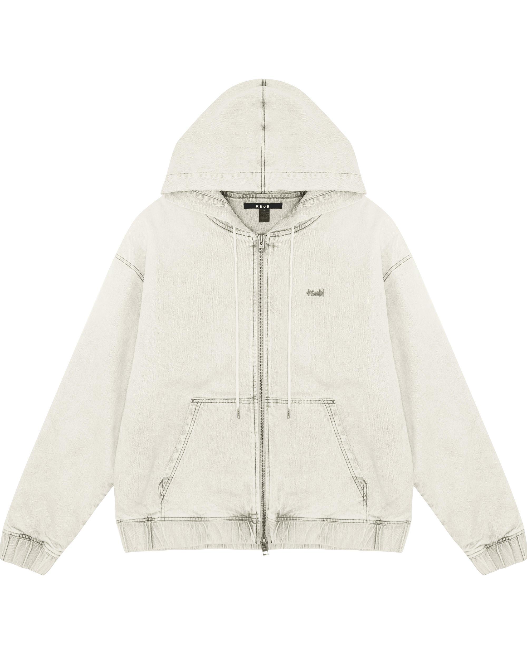 ZIPPED DENIM HOODIE PLUTO Male Product Image