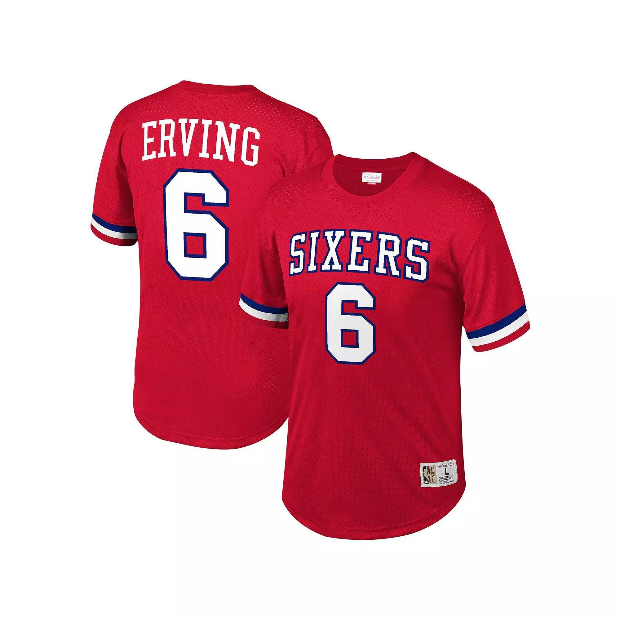 Men's Mitchell & Ness Julius Erving Red Philadelphia 76ers Mesh T-Shirt, Size: Small, 76r Red Product Image