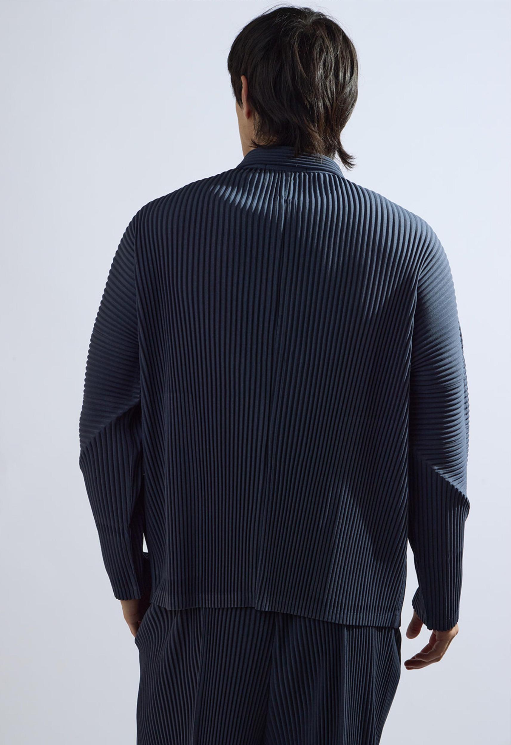 Pleated Long Sleeve in Navy Product Image