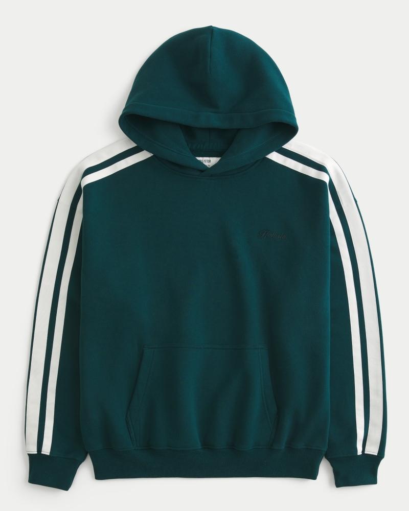 Boxy Crop Snakeskin Print Logo Hoodie Product Image