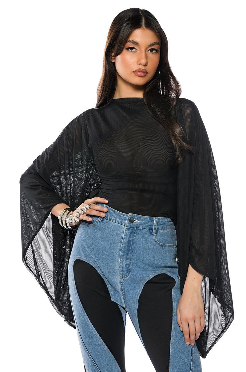 ADORE BELL SLEEVE MESH TOP Product Image