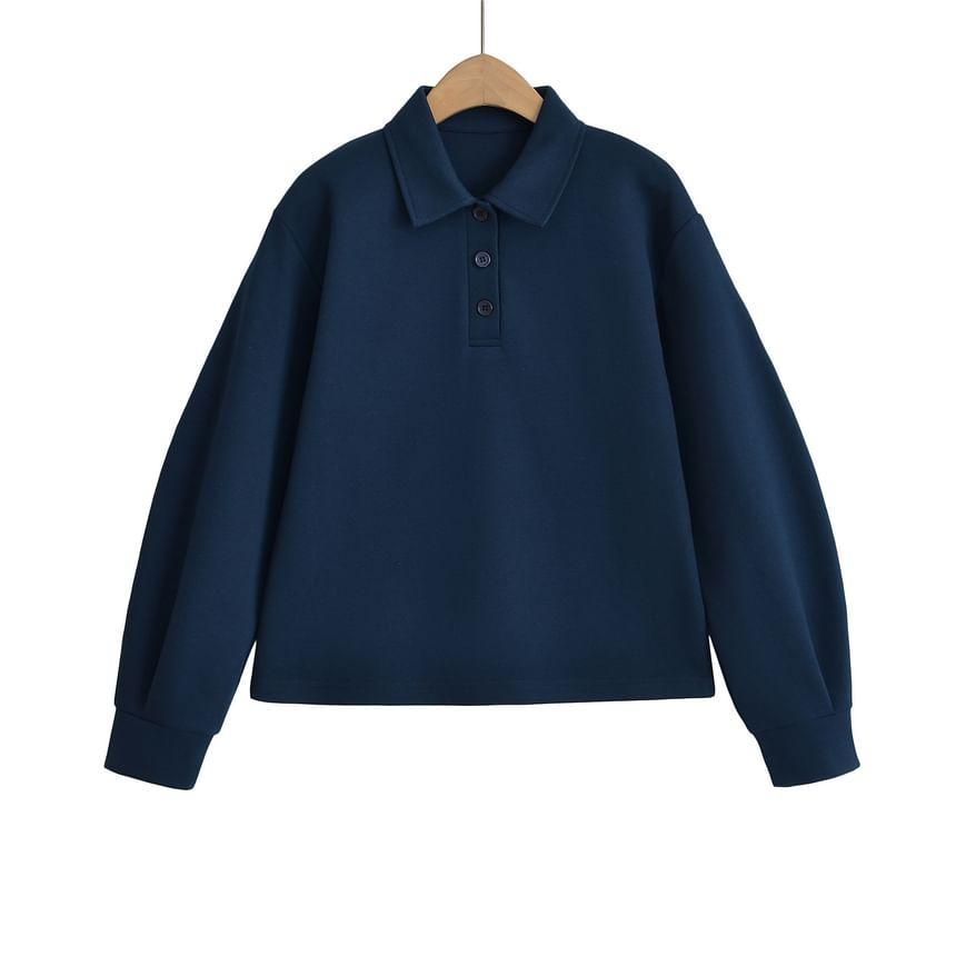 Plain Polo Sweatshirt Product Image