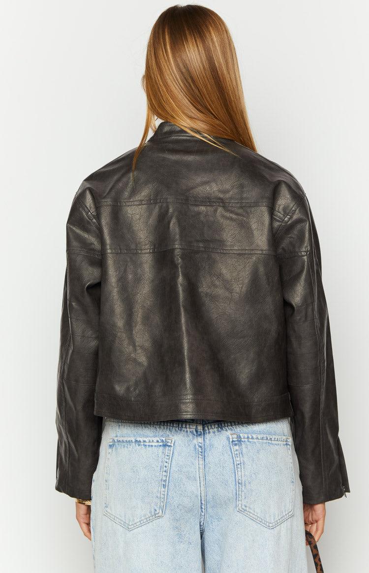 Sam Vintage Black PU Jacket Product Image