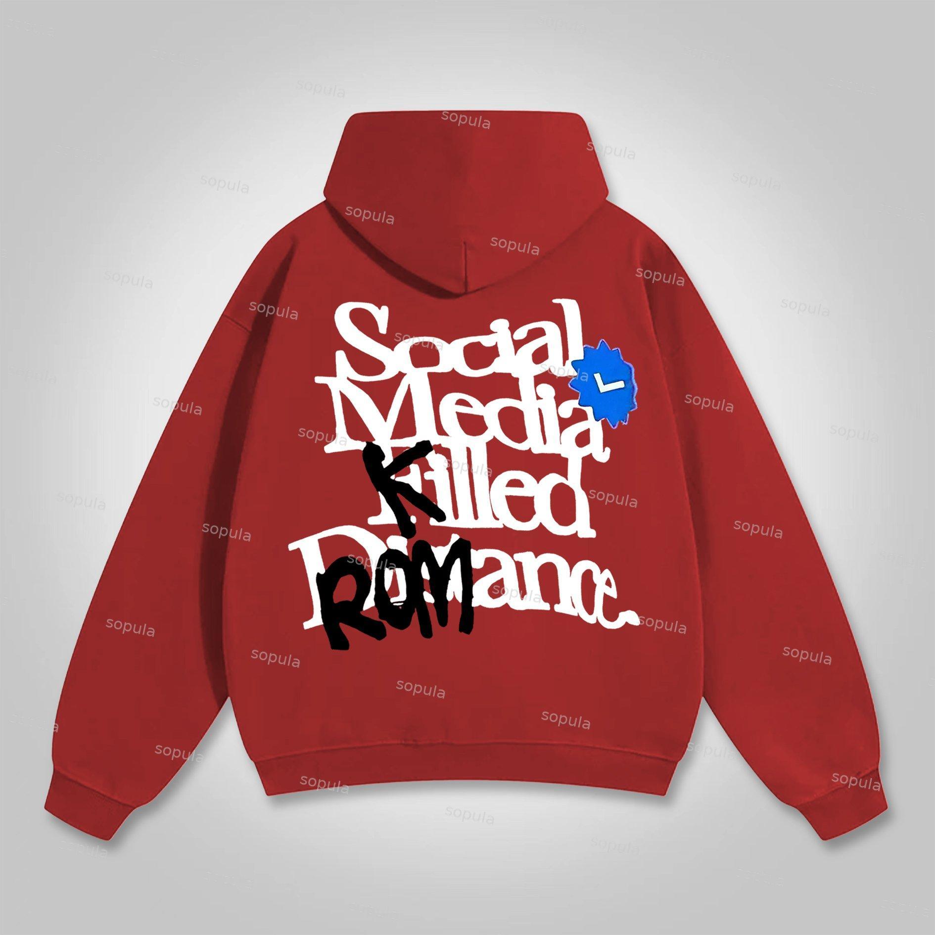 Sopula Social Media K*lled Romance Graphic Pocket Hoodie Product Image