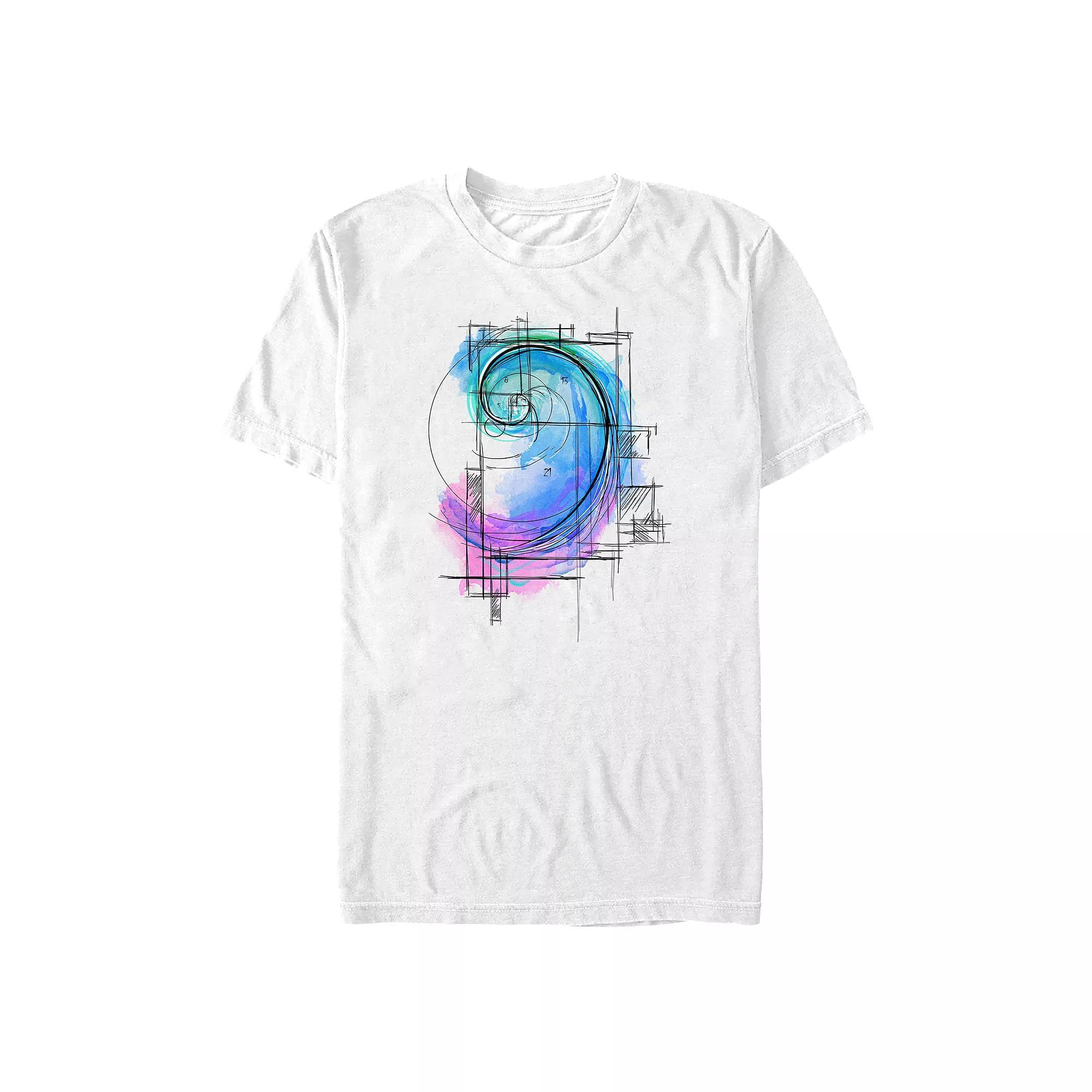 Big & Tall Fibonacci Spiral Graphic Tee, Men's, Size: 3XL, White Product Image
