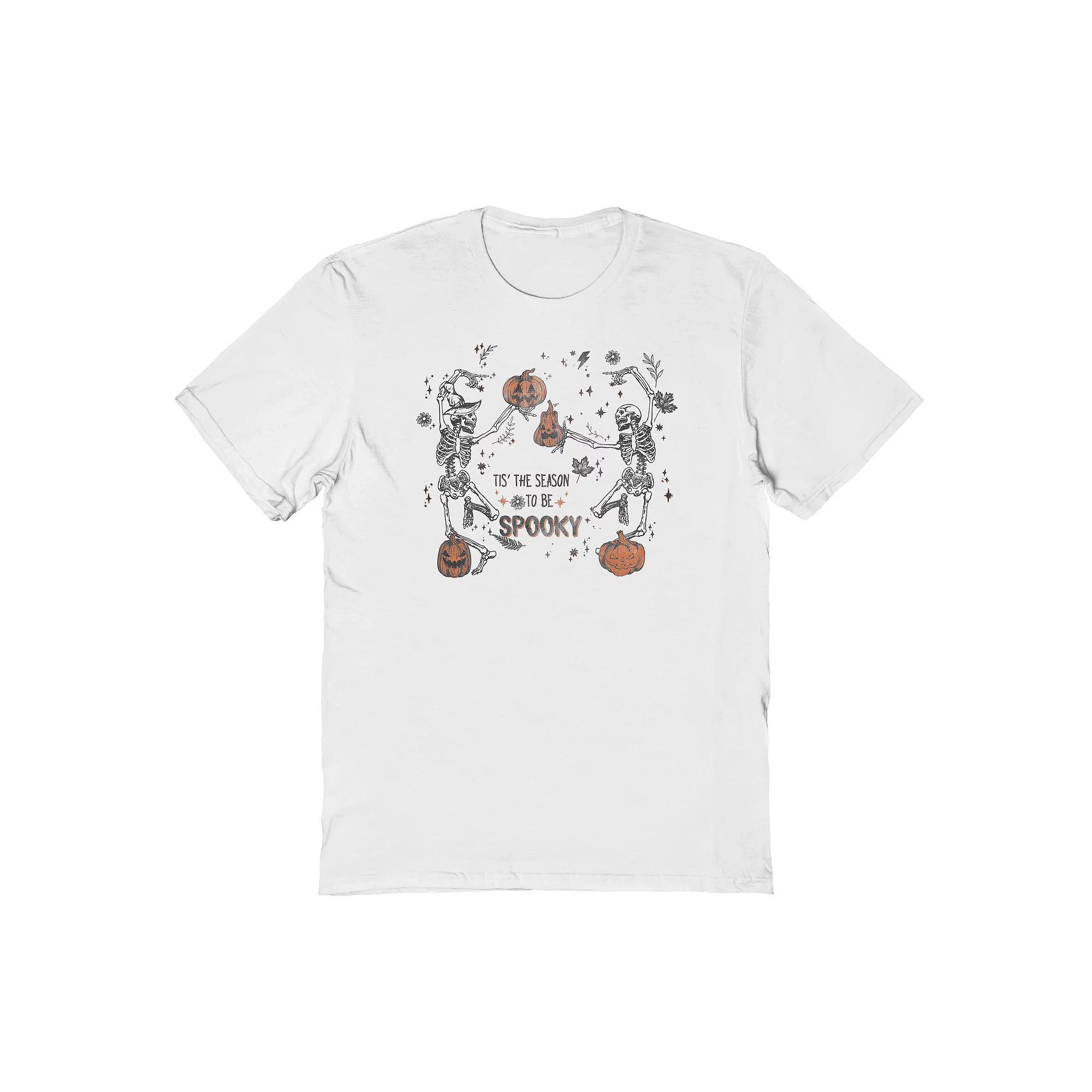 Men's Tis the Spooky Season Halloween Graphic Tee, Size: Medium, White Product Image