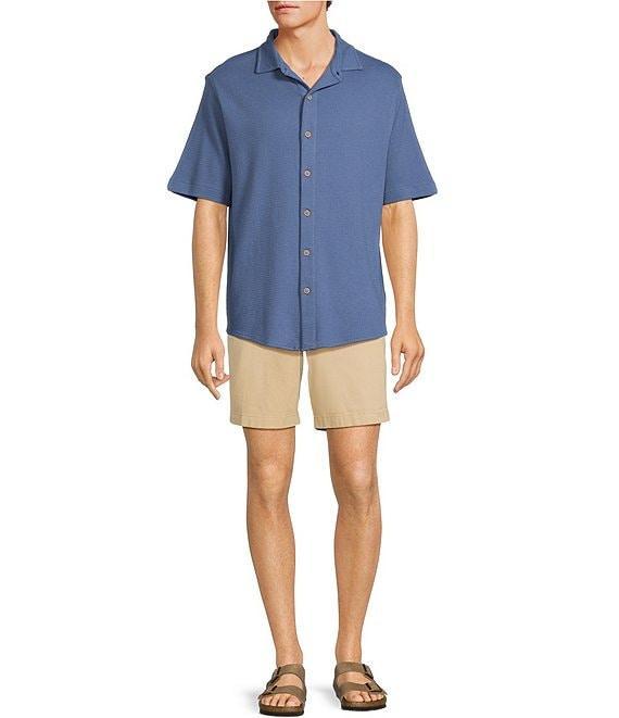 Roundtree & Yorke Short Sleeve Waffle Coatfront Shirt Product Image