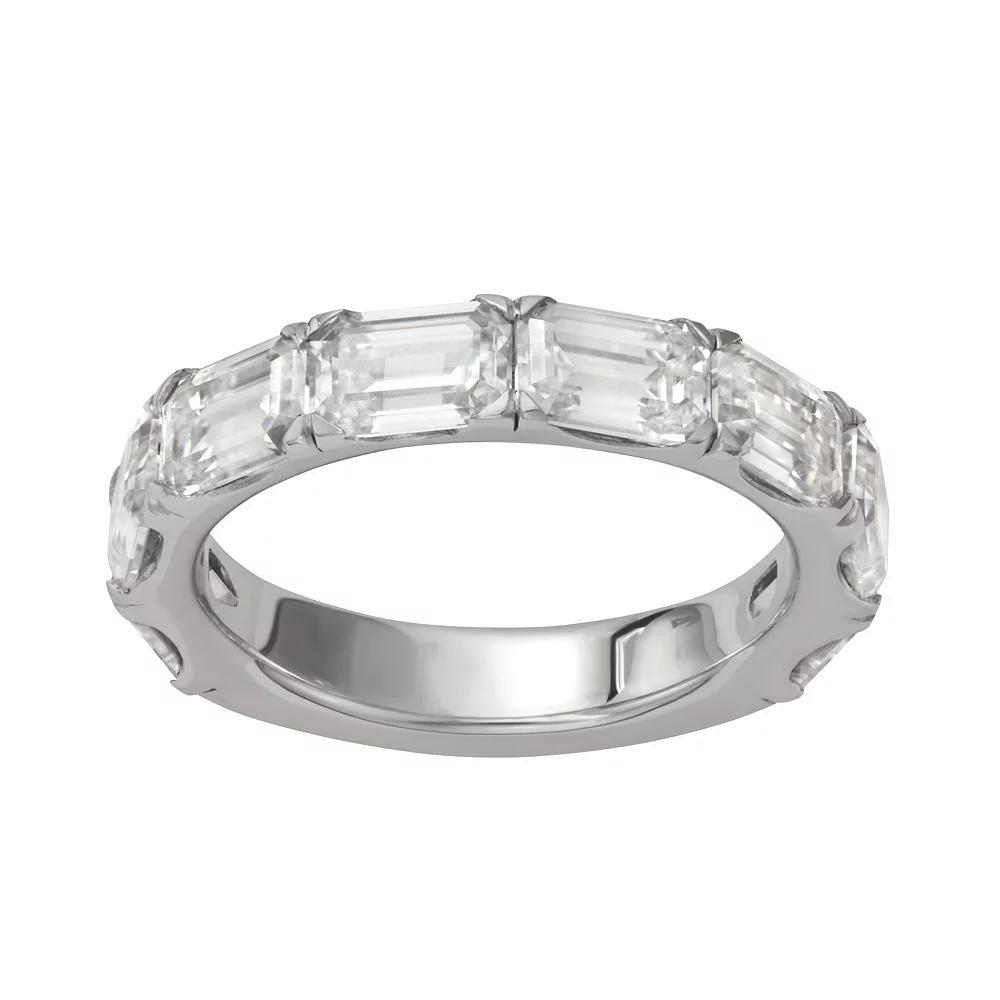 Moissanite Outlet Sterling Silver 4 5/8 Carat T.W. Emerald Cut Lab-Created Moissanite Anniversary Band, Women's, Size: 6 Product Image
