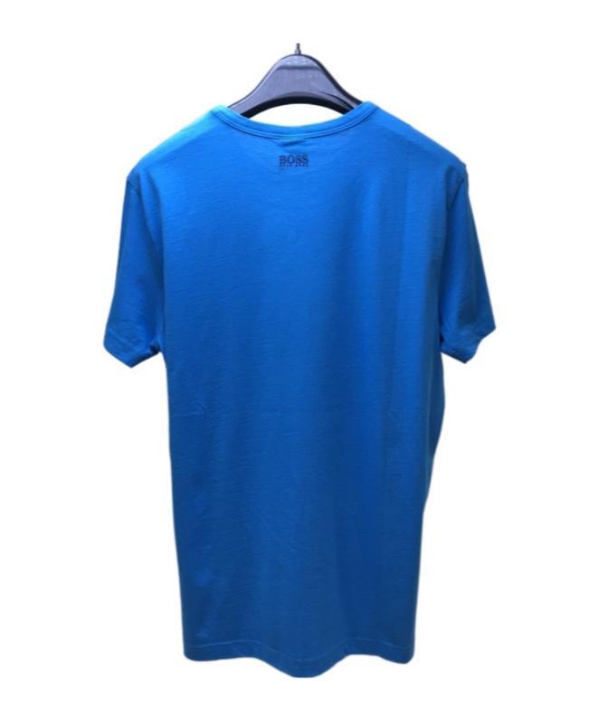 HUGO BOSS Logo Round-neck T-shirt In Blue Product Image