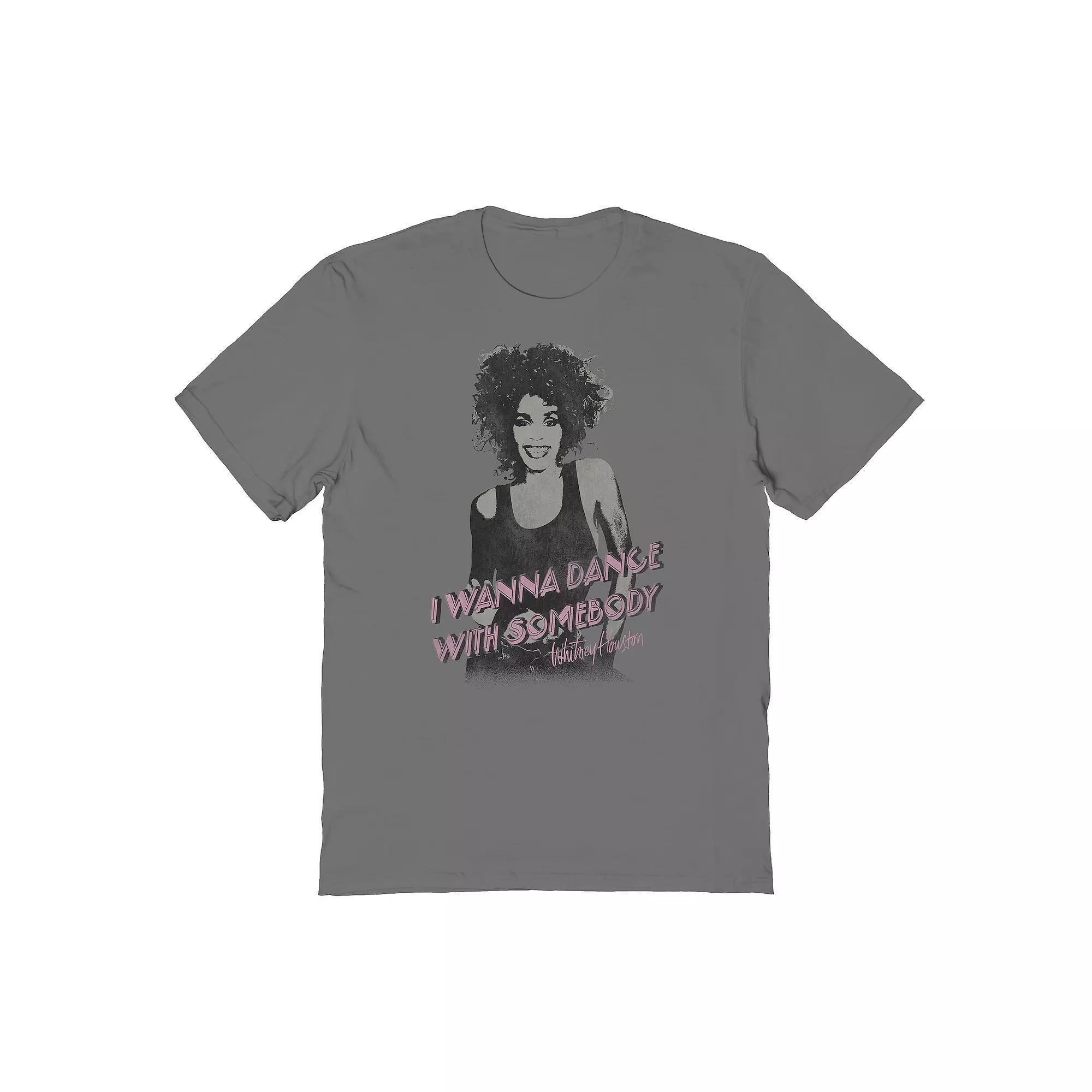 Men's Whitney Houston Dance Graphic Tee, Size: Small, Grey Product Image
