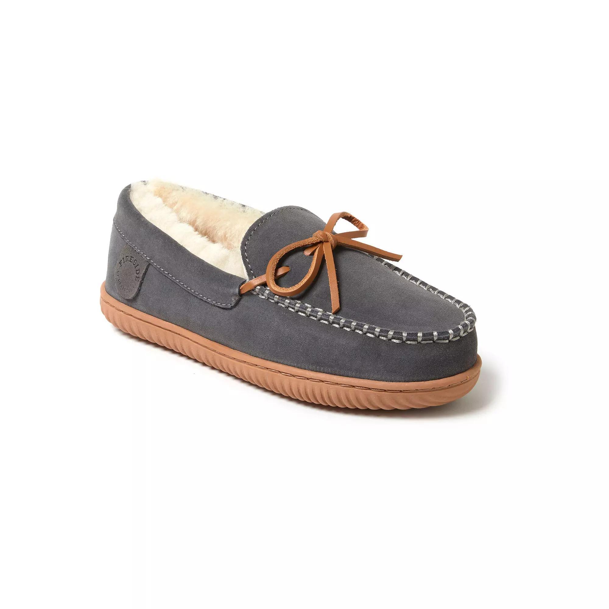 Fireside by Dearfoams Alice Springs Womens Shearling Moccasin Slippers Product Image
