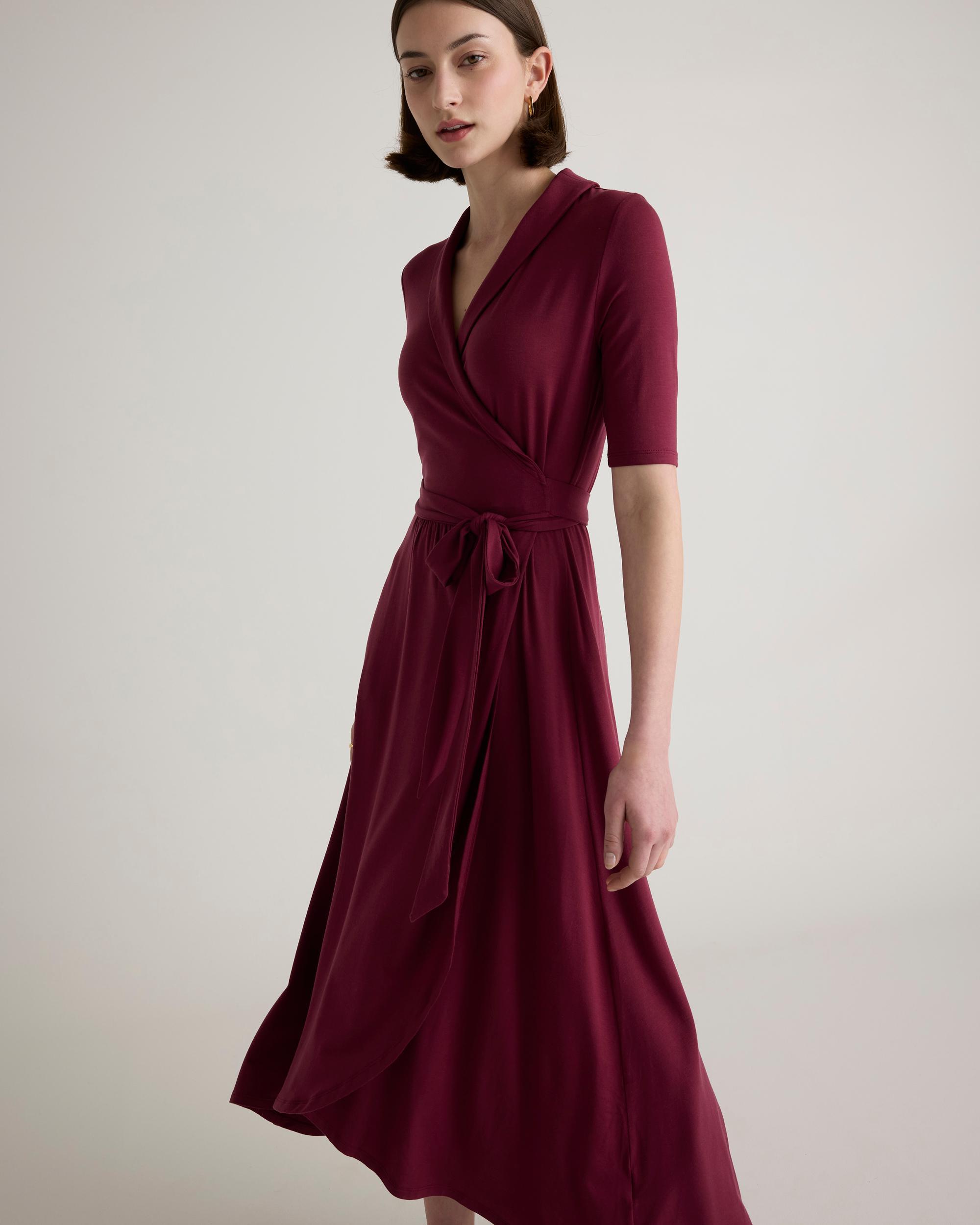 Quince | Women's Tencel Jersey Midi Wrap Dress Product Image