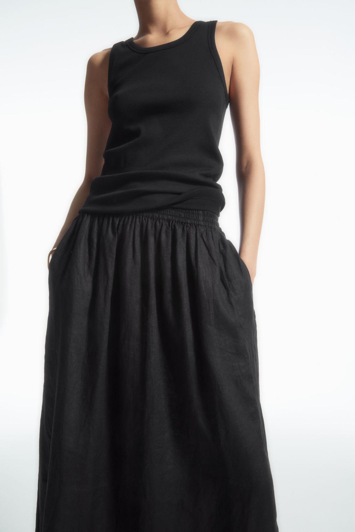 LINEN A-LINE MAXI SKIRT Product Image