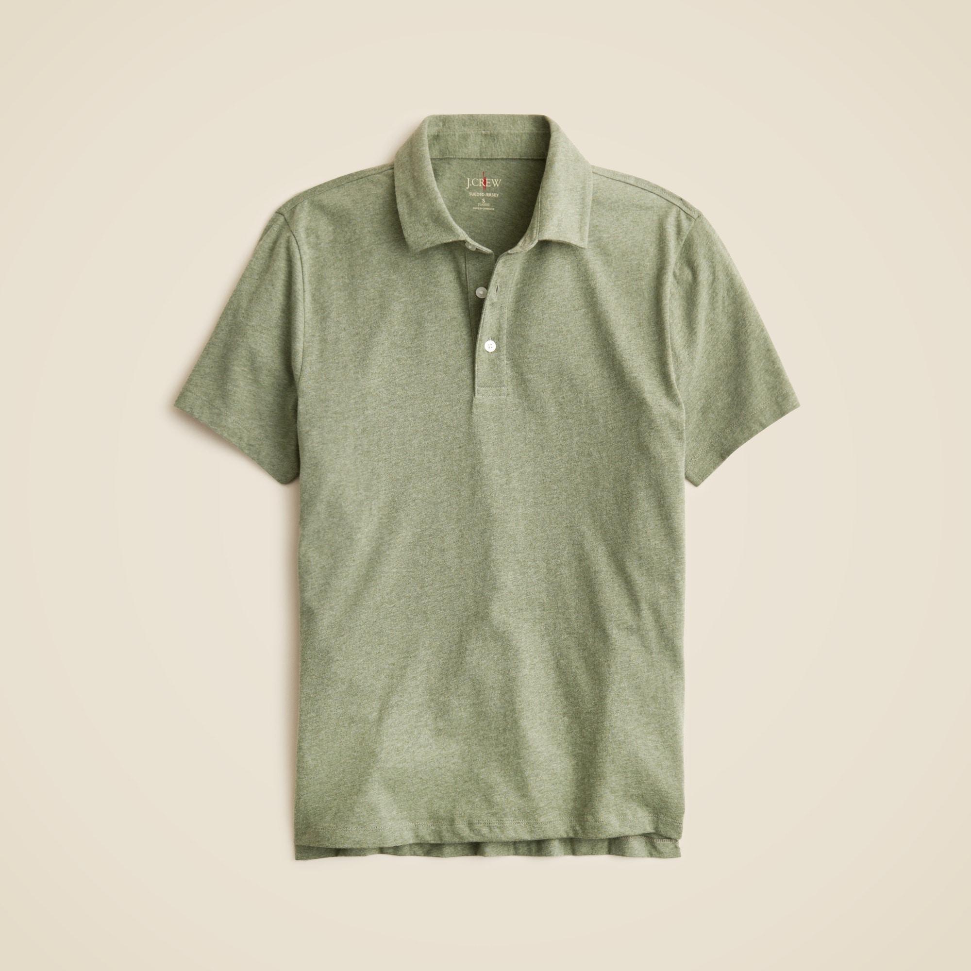 Sueded cotton polo shirt Product Image