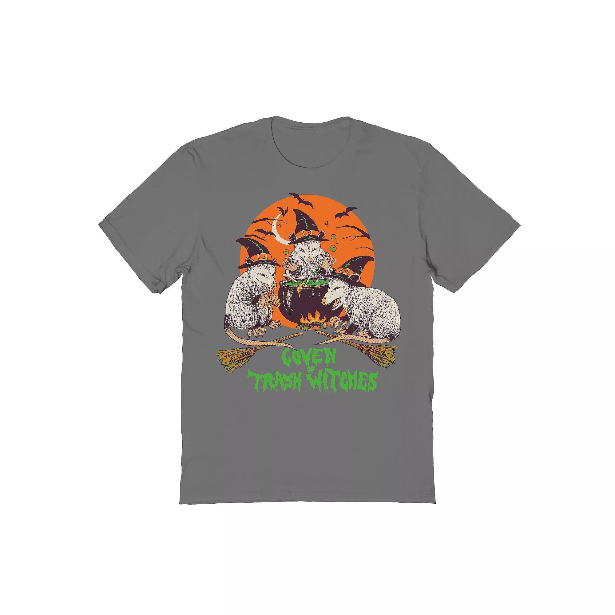 Men's Coven of Trash Witches Halloween Graphic Tee, Size: XXL, Grey Product Image