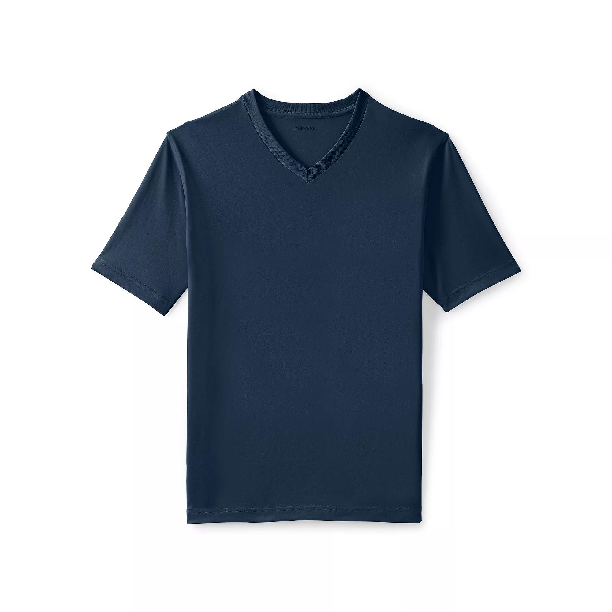 Men's Lands' End Super-T V-Neck Tee, Size: Large, Radiant Blue Product Image