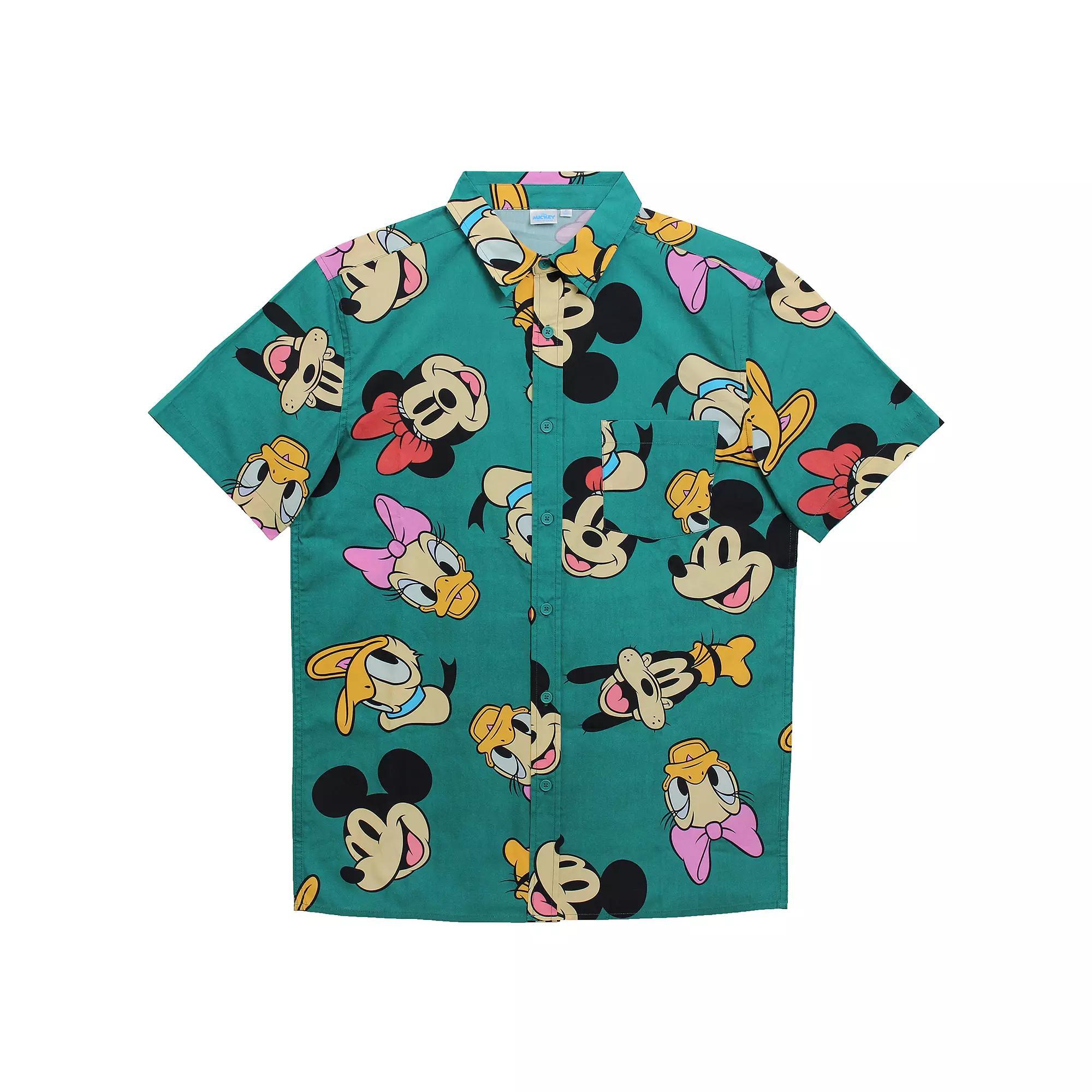 Men's Mickey Mouse And Friends Graphic Button Up, Size: XXL, Multi Product Image