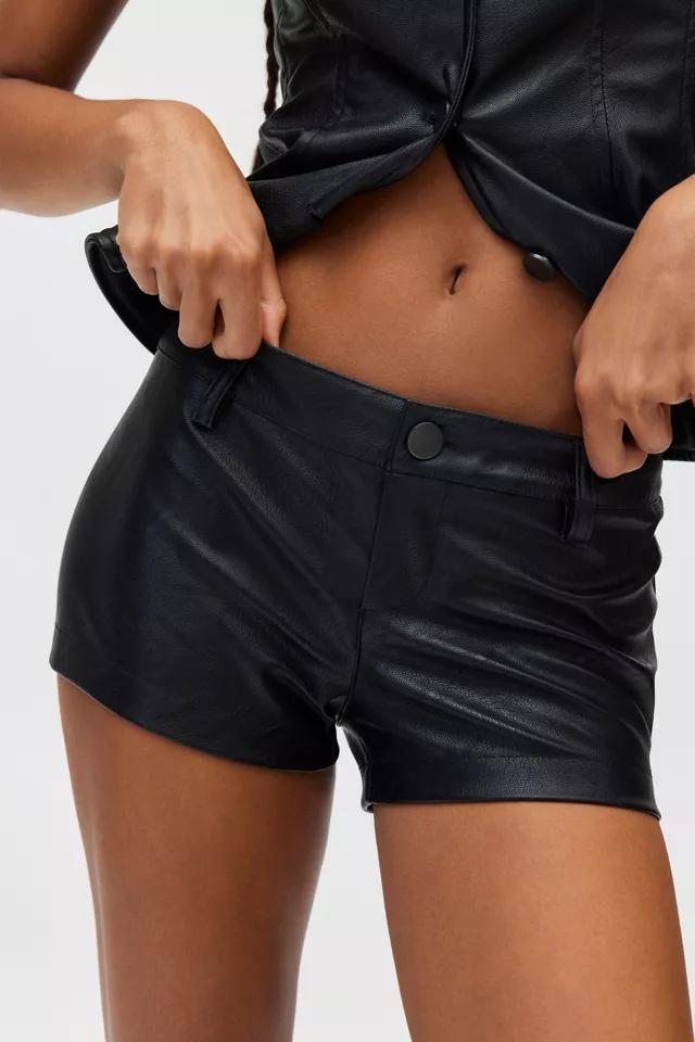 Silence + Noise Chloe Faux Leather Vest Top & Micro Short Set Product Image