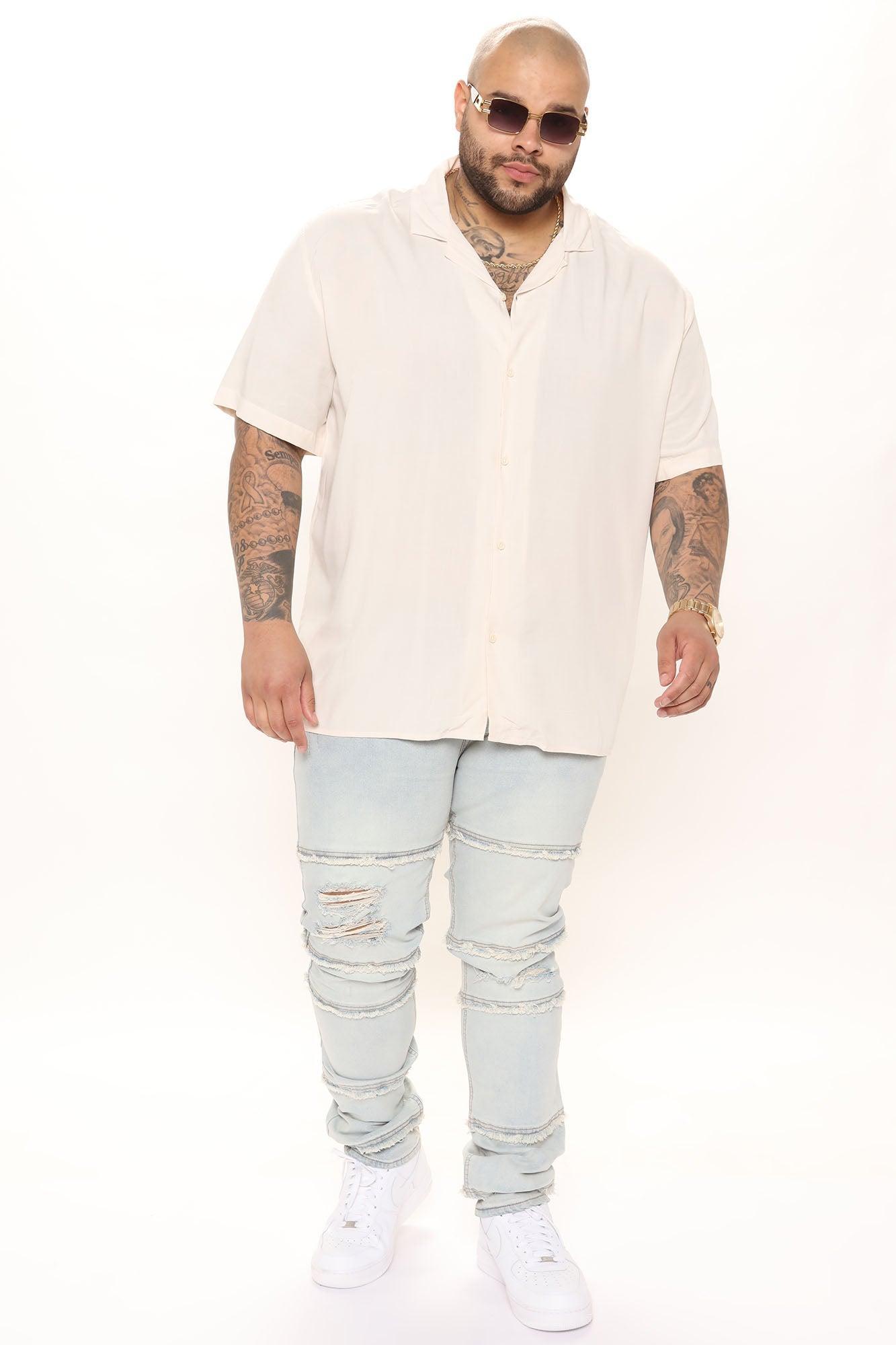 Dawson Relaxed Short Sleeve Cuban Collar Shirt - OffWhite Product Image