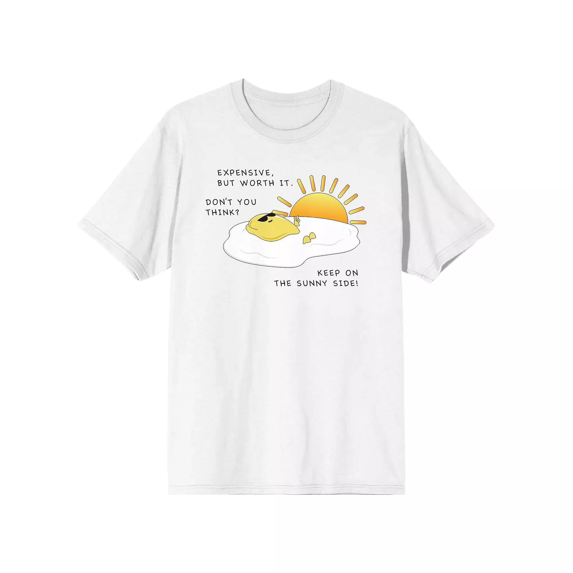 Men's Eggspensive Eggs Sunny Side Graphic Tee, Size: Small, White Product Image