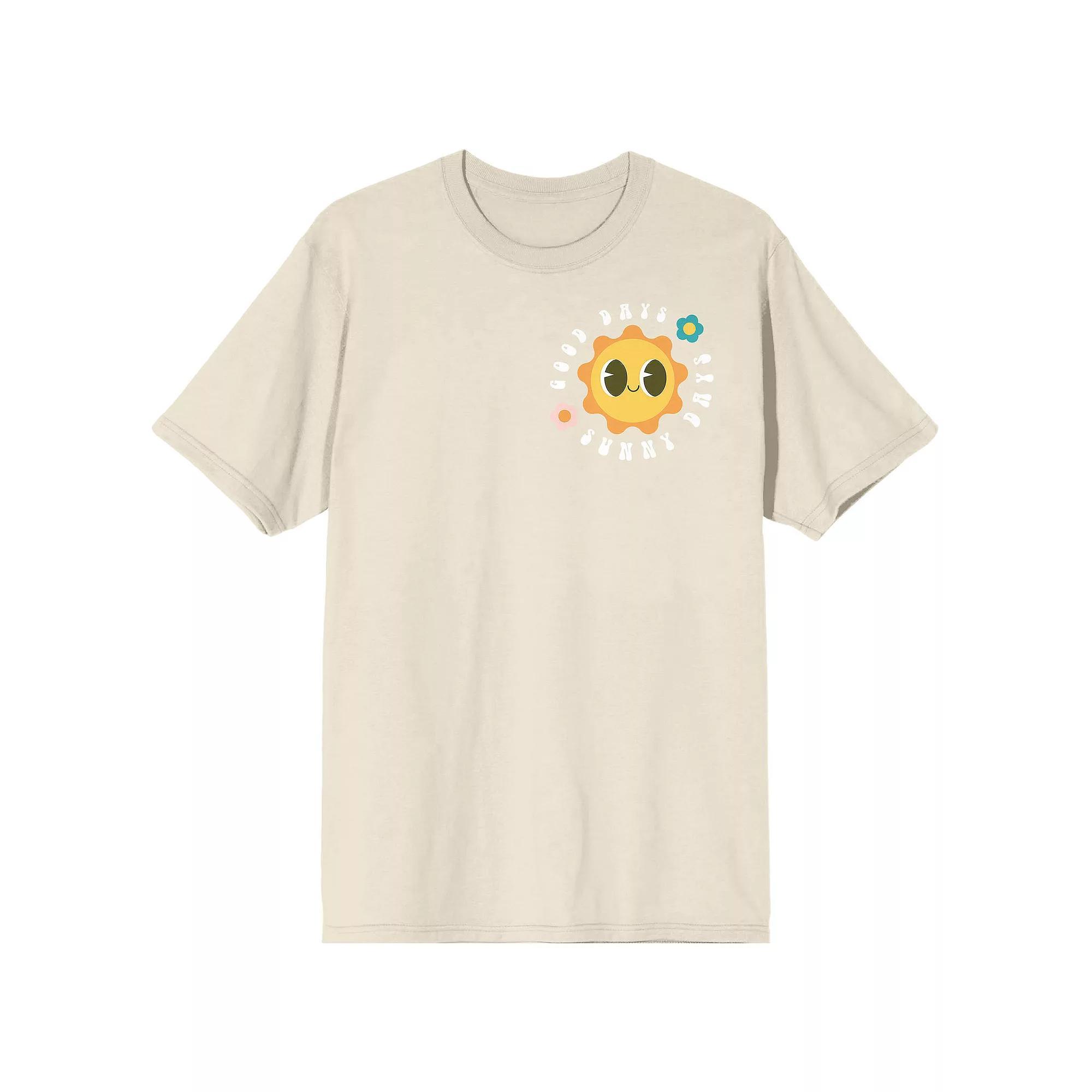 Men's Sunny Days Cartoon Sun Tee, Size: Large, Off White Product Image