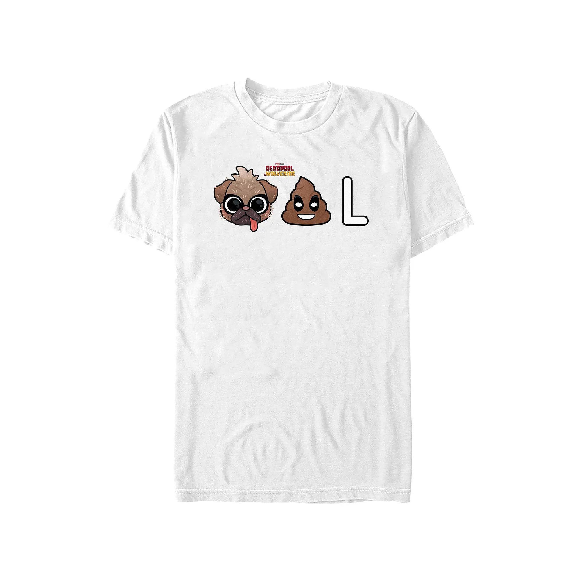 Men's Deadpool And Wolverine Dogpool Emojis Graphic Tee, Size: Small, White Product Image