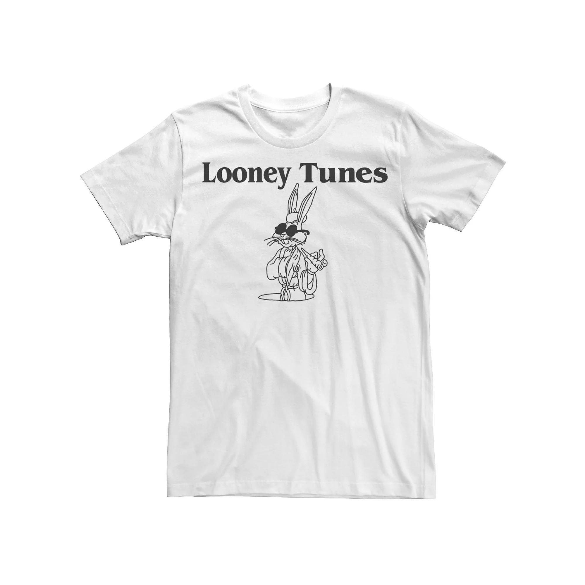 Men's Looney Tunes Beatnik Bugs Line Art Poster Tee, Size: Large, White Product Image