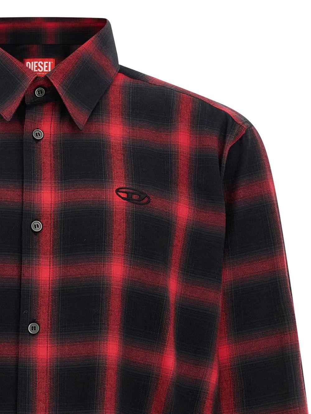 check-pattern logo-embroidered shirt Product Image