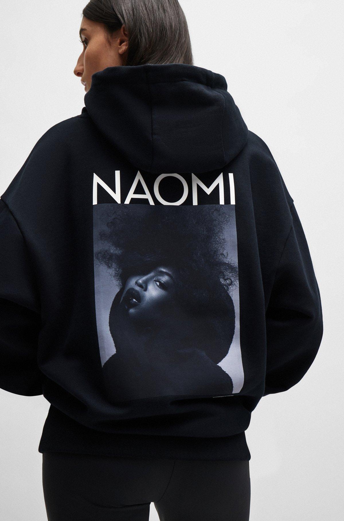 NAOMI x BOSS cotton-terry sweatshirt with ribbed trims Product Image