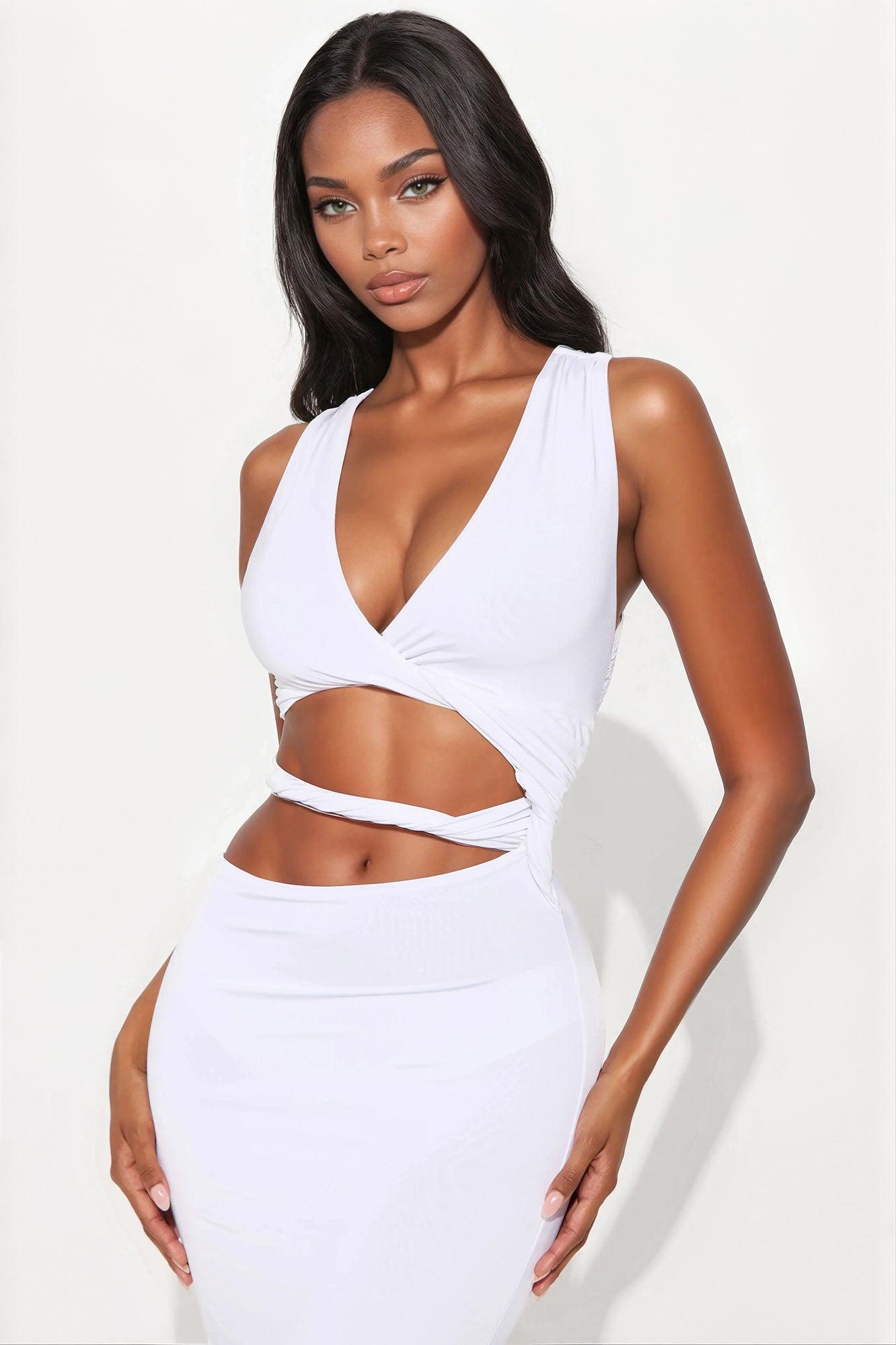 Pamela Cut Out Sleeveless Maxi Dress - White Product Image