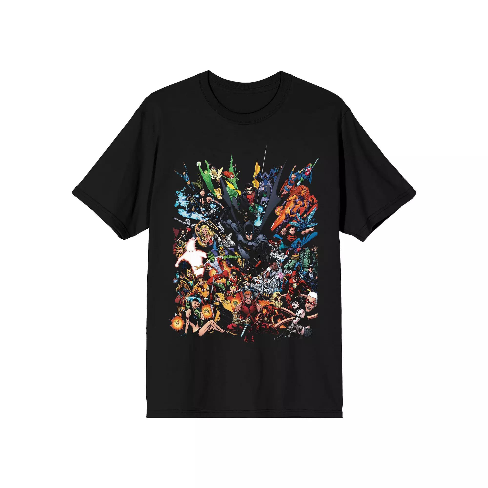 Men's Justice League Cast Tee, Size: Small, Black Product Image