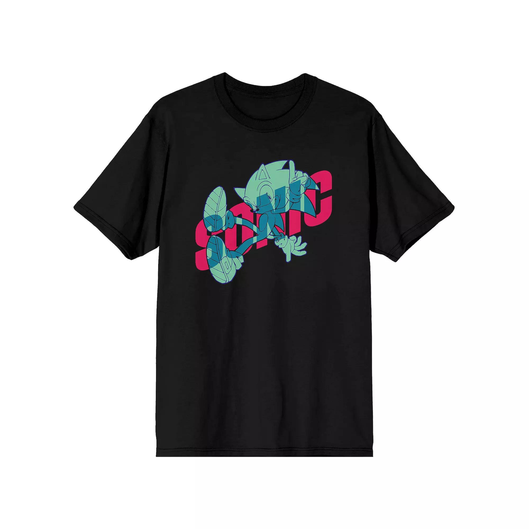 Men's Sonic Hedgehog Silhouette Tee, Size: Small, Black Product Image