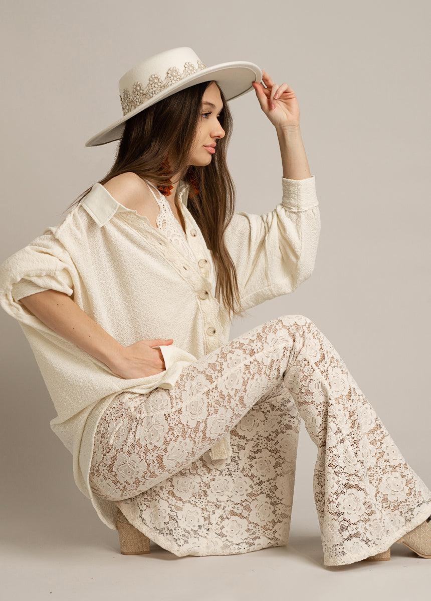 Abril Pant in Cream Female Product Image