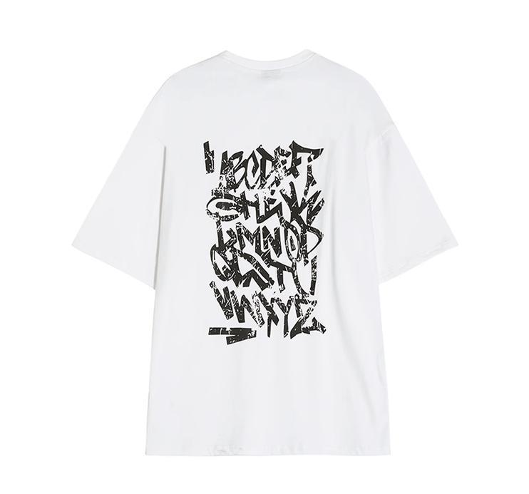 RT No. 11632 WHITE GRAFFITI HALF SLEEVE SHIRT Product Image
