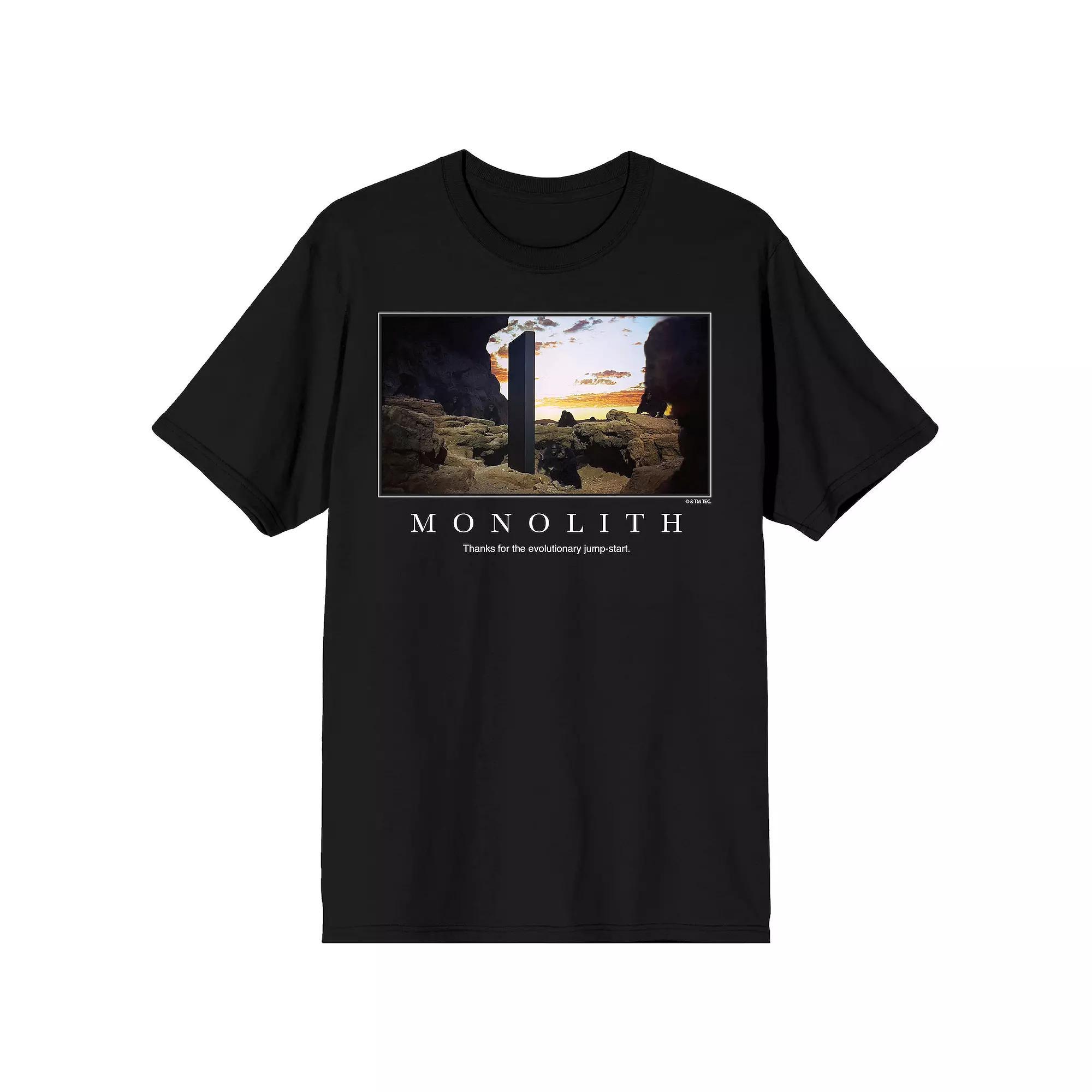 Men's 2001 A Space Odyssey Monolith Meme Graphic Tee, Size: Large, Black Product Image