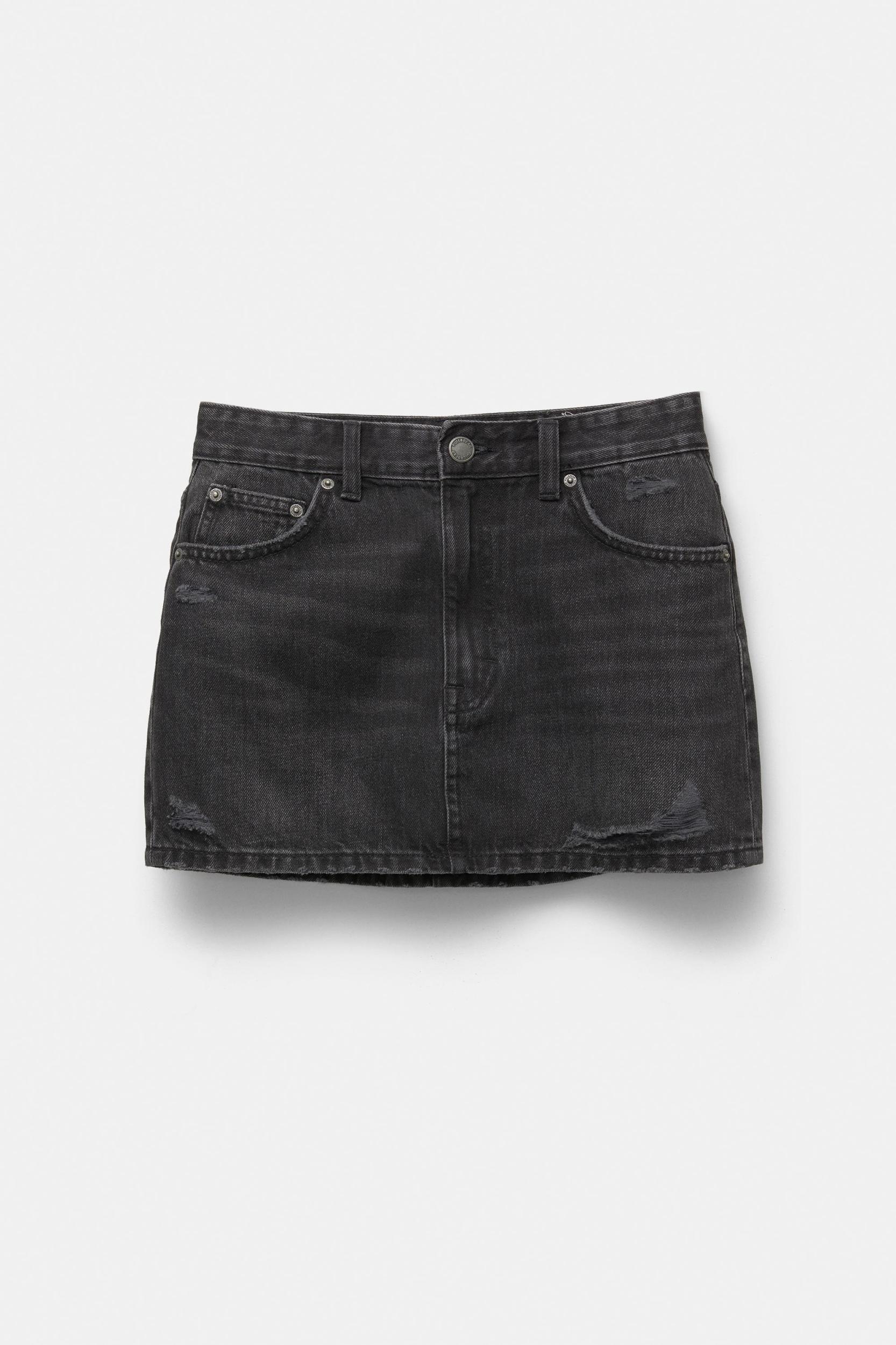 Ripped denim mini skirt Product Image