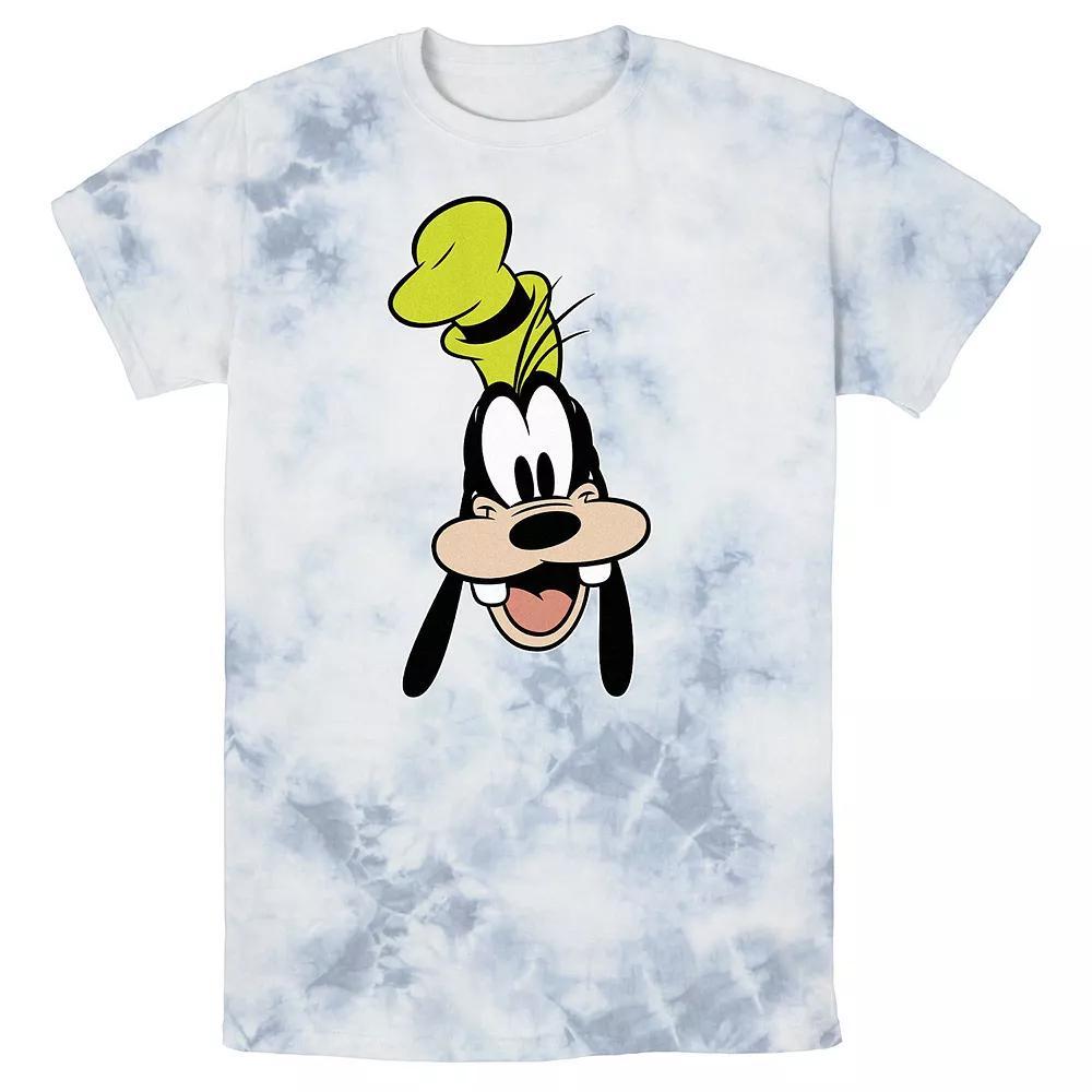 Men's Disney Goofy Open Mouth Big Smile Bomabrd Wash Tee, Size: XL, White Blue Product Image